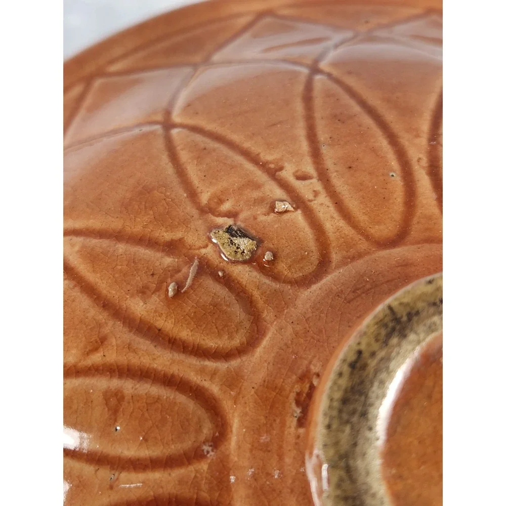 Vintage Watt Pottery Stoneware Lidded Casserole Bowl Brown